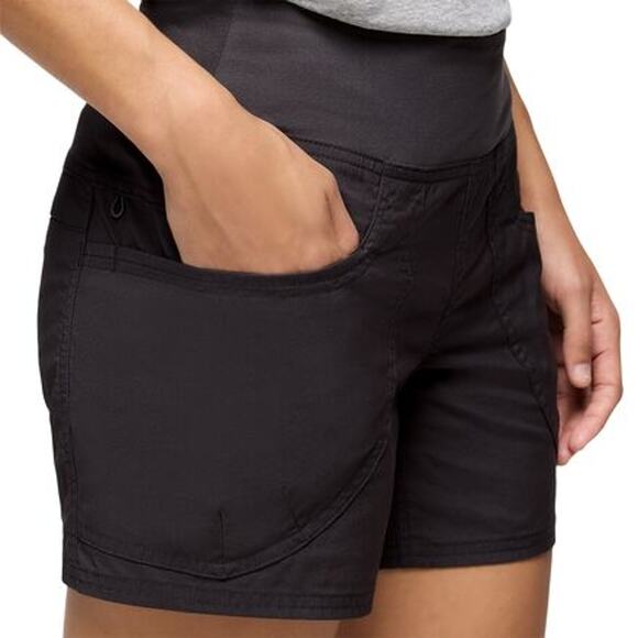 Prana Kanab Short Women's XS Charcoal 5" Inseam Pull On Knit Waistband Pockets - Picture 4 of 13